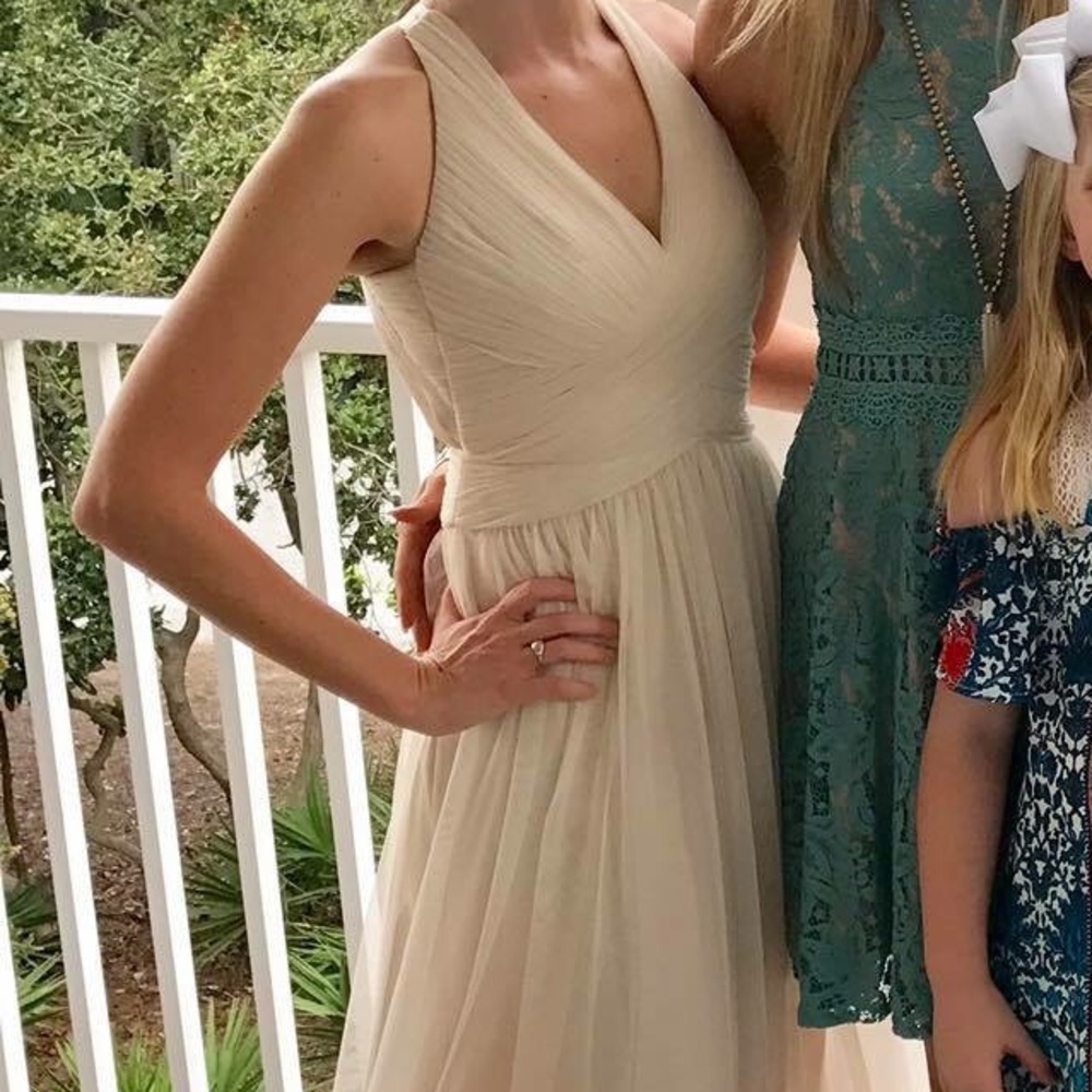 Beige/Pale Pink Floor Length Dress